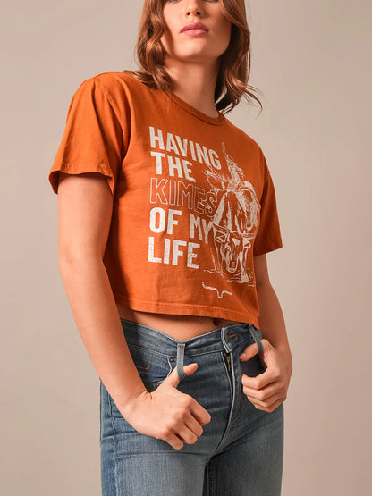 Kimes Ranch Women's Kimes Of My Life  Cropped Tee - Rust
