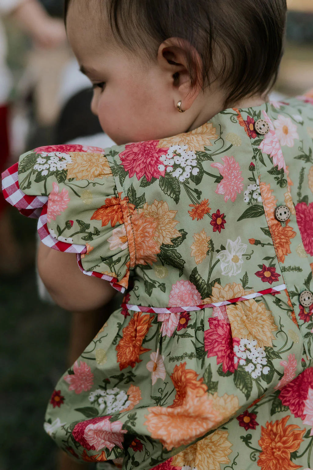 Little Windmill Clothing Co. "Faith" Floral Scollop Short Sleeve Romper