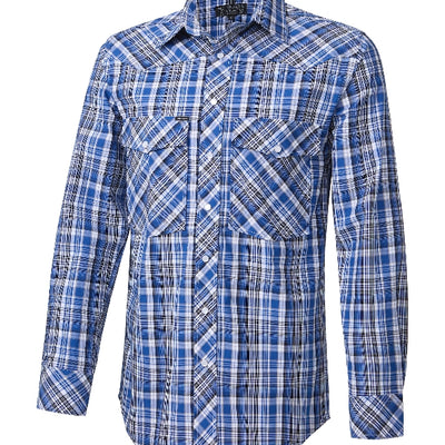 Pilbara Western Mens Snap Button Long Sleeve Shirt