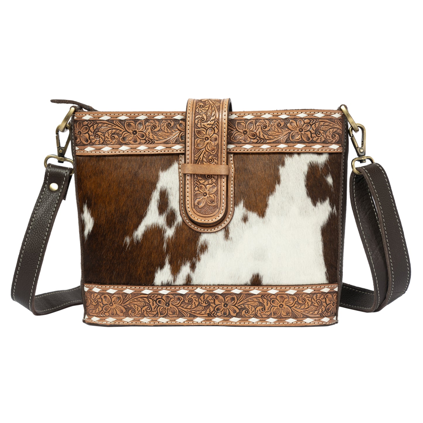 The Design Edge Cowhide Tooled Loop Closure Bag – AB94 – Maracay