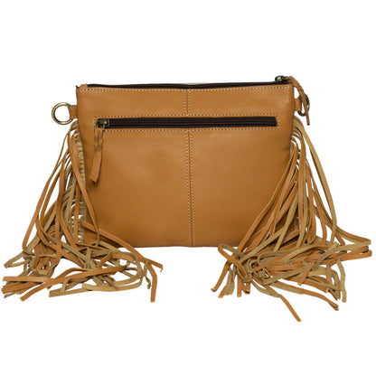 The Design Edge Bullhead Cowhide Sling Bag with Fringes – Marbella (AB82)