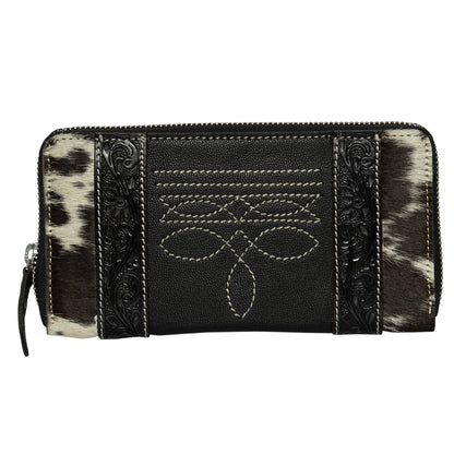 The Design Edge Cowhide & Tooling Leather Boot Stitch Zippered Wallet – Moore (AW32)
