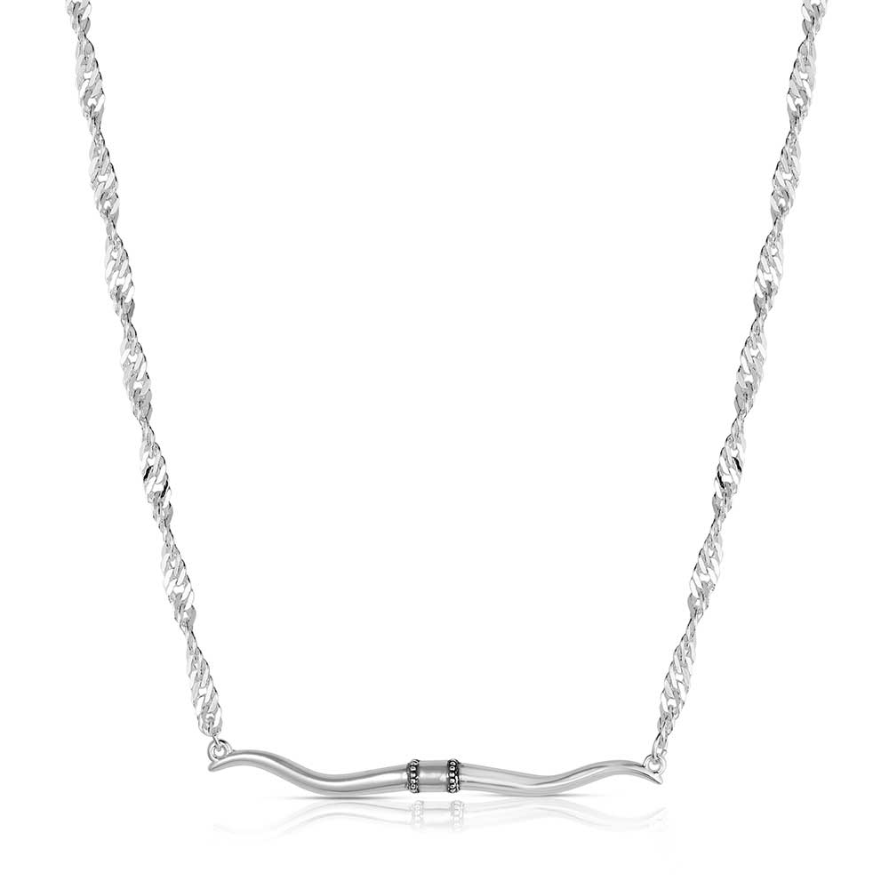 Montana Necklace - Western Silhouette Longhorn Bar