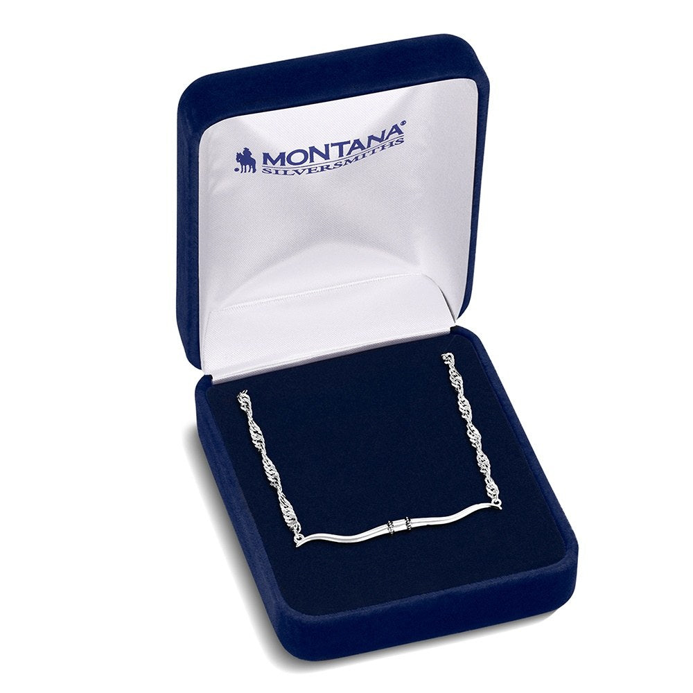 Montana Necklace - Western Silhouette Longhorn Bar