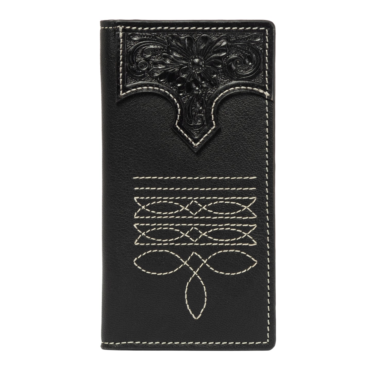 The Design Edge Tooling Leather Boot Stitch Slim Wallet – AW37 – Nancy