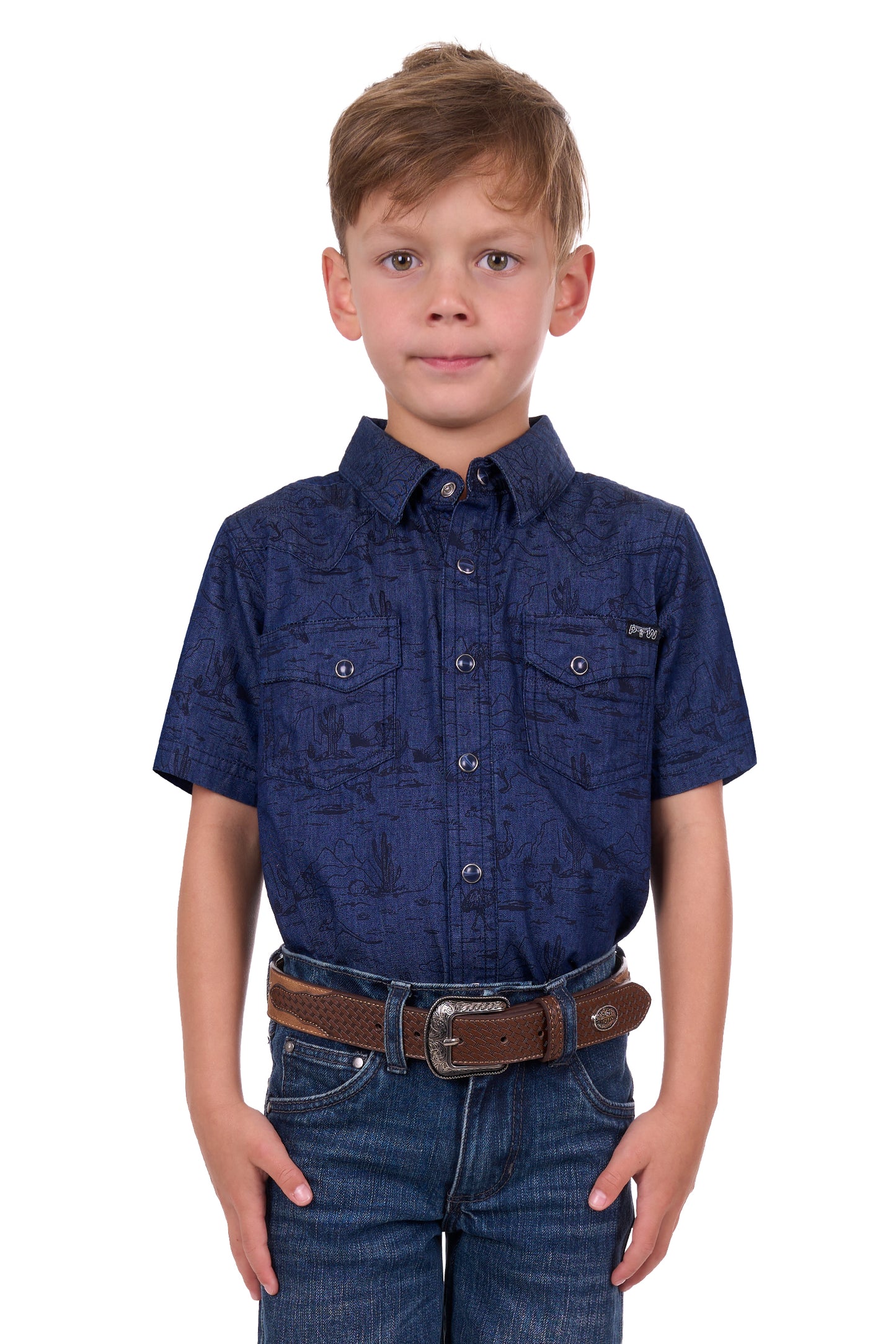 Pure Western Boys Drew Short Sleeve Shirt