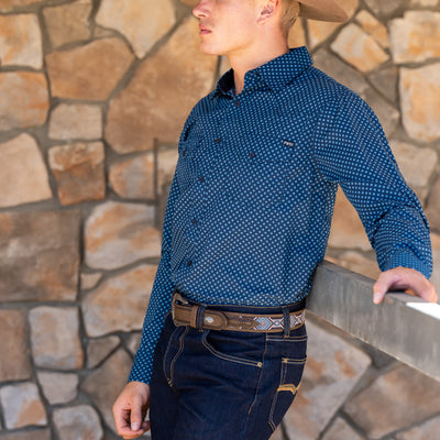 Pure Western Men’s Brandon Print Western Button Down Long Sleeve Shirt