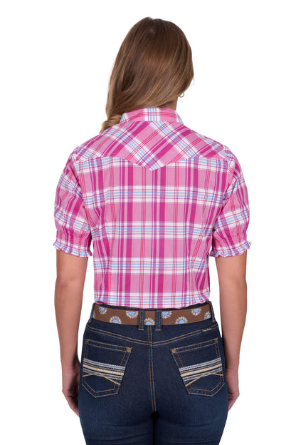 Pure Western Women’s Leni Check Western Short Sleeve Shirt