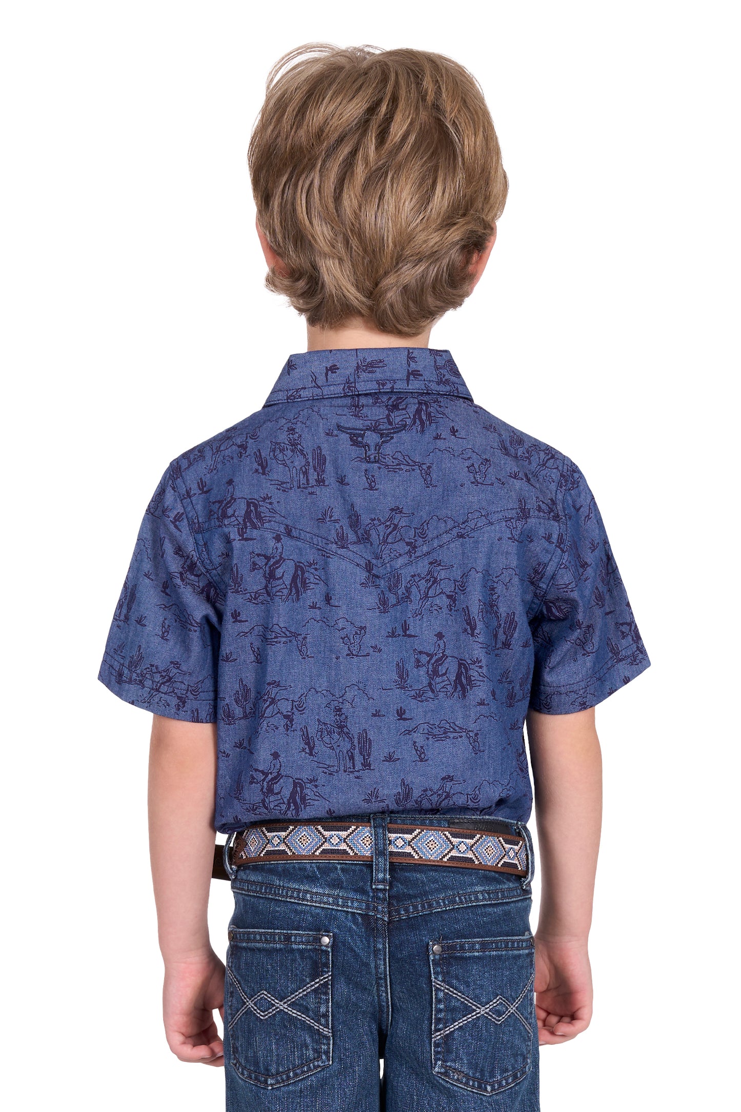 Pure Western Boy’s Travis Print Western Short Sleeve Shirt
