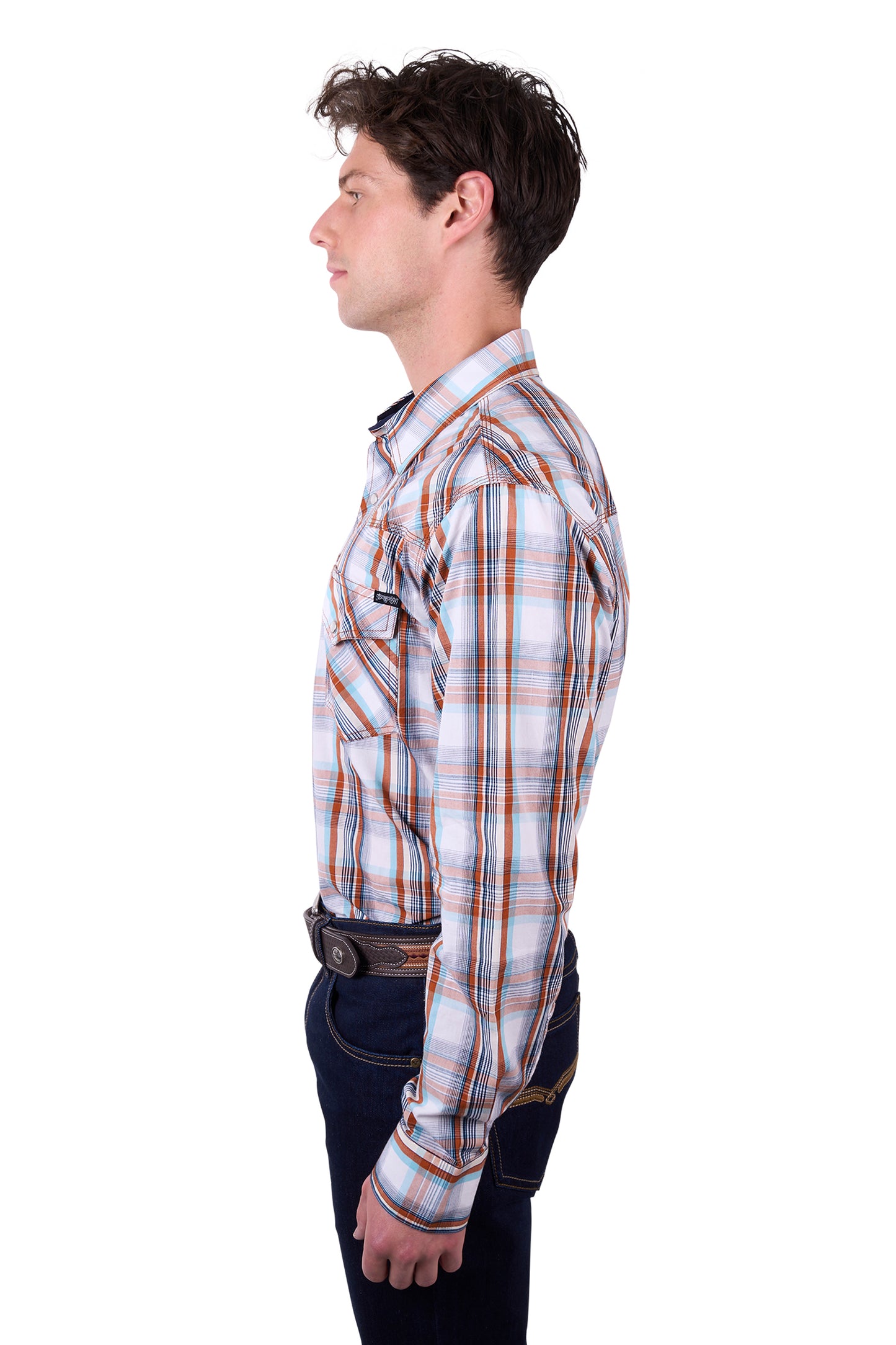 Pure Western Mens Axel Check Western Long Sleeve Shirt