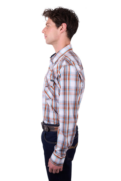 Pure Western Mens Axel Check Western Long Sleeve Shirt