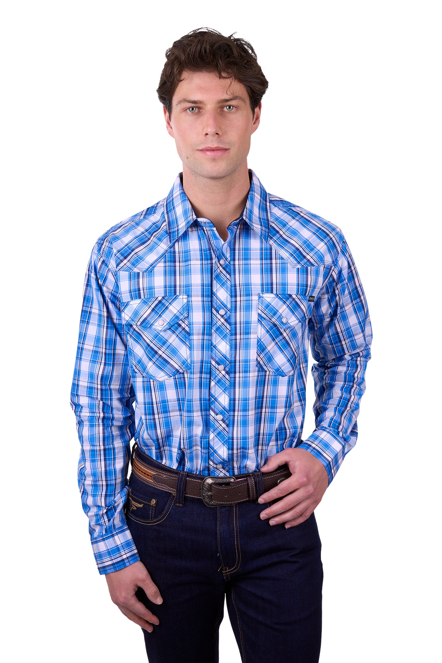 Pure Western Mens Wade Print Western Long Sleeve Shirt