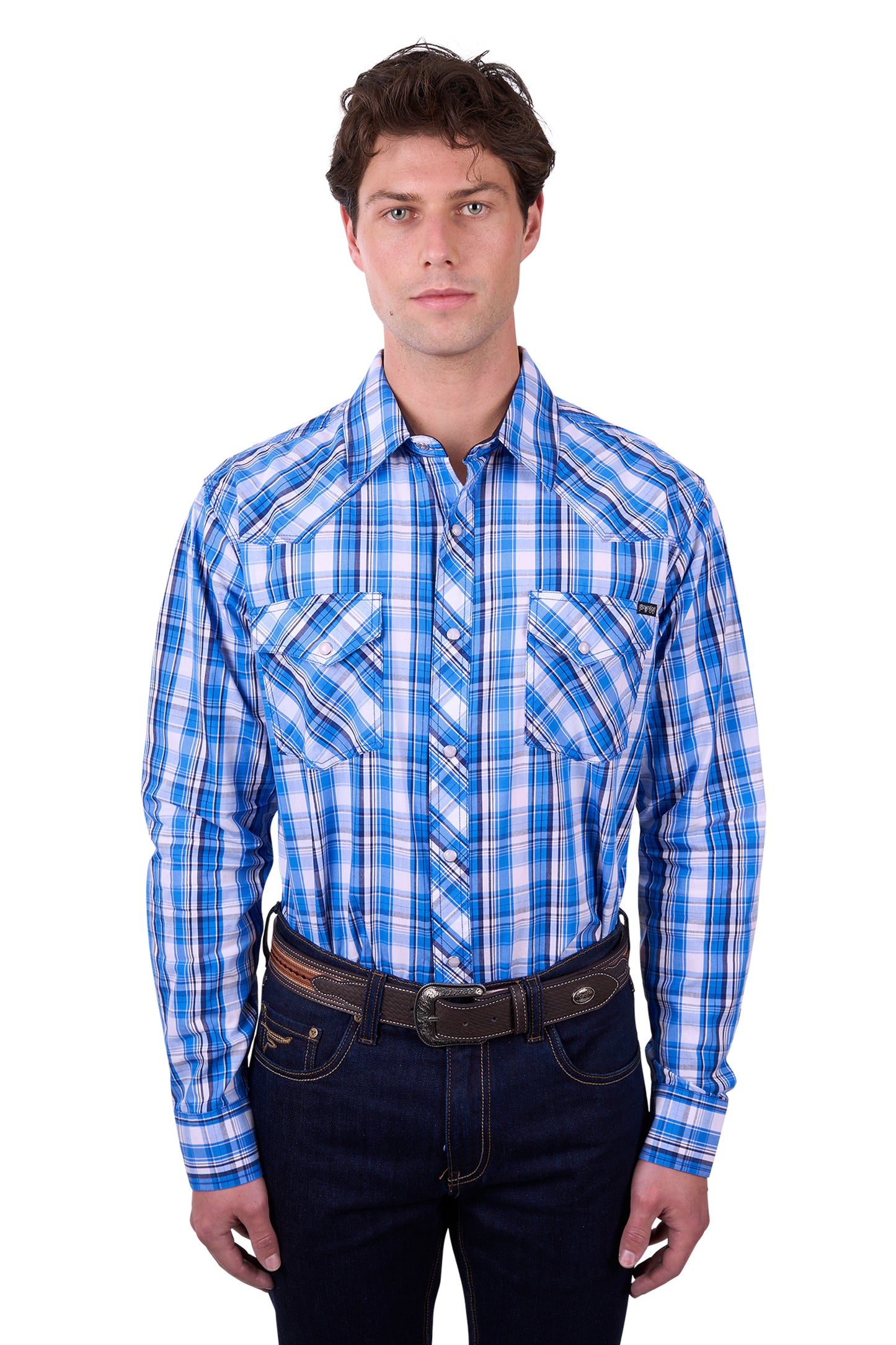 Pure Western Mens Wade Print Western Long Sleeve Shirt