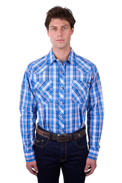 Pure Western Mens Wade Print Western Long Sleeve Shirt