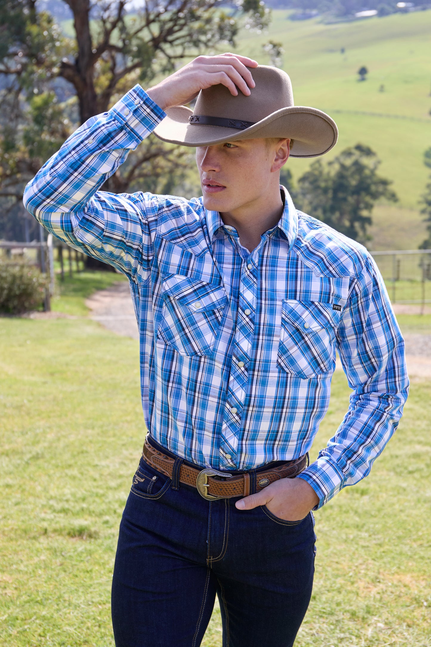 Pure Western Mens Wade Print Western Long Sleeve Shirt