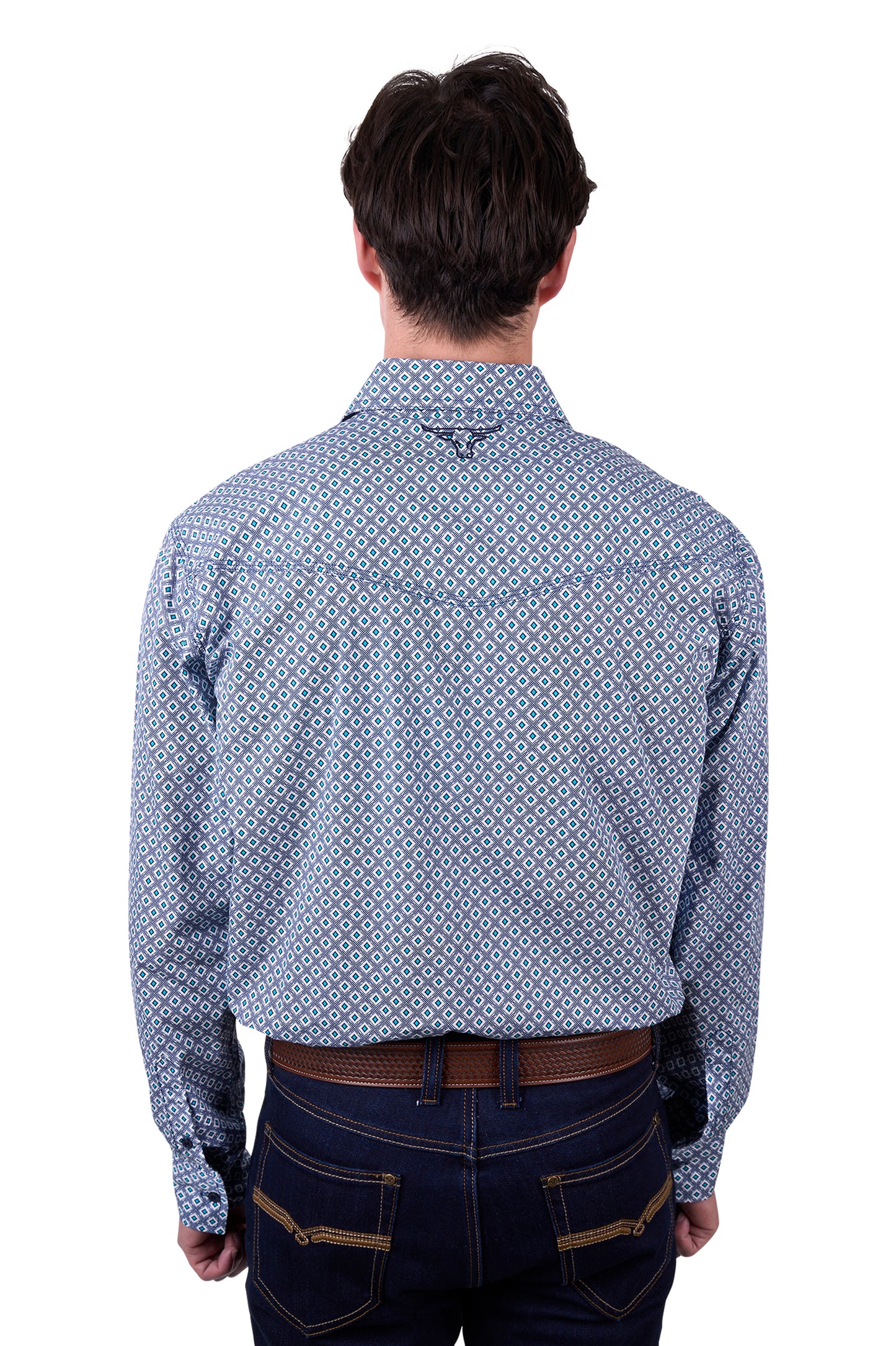Pure Western Mens Mark Print Western Long Sleeve Shirt