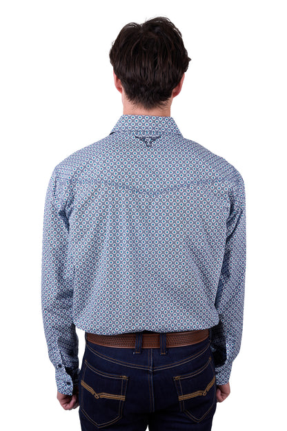 Pure Western Mens Mark Print Western Long Sleeve Shirt