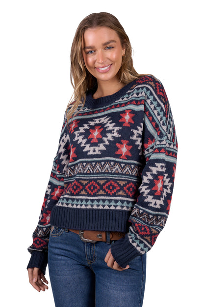 Pure Western Women’s Tracy Knitted Pullover - Navy
