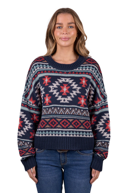 Pure Western Women’s Tracy Knitted Pullover - Navy
