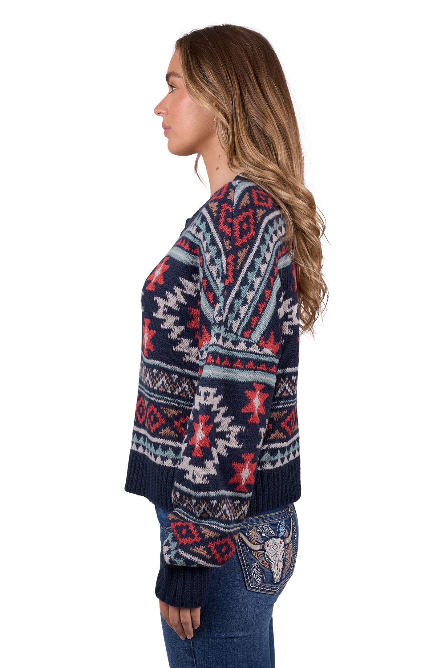 Pure Western Women’s Tracy Knitted Pullover - Navy