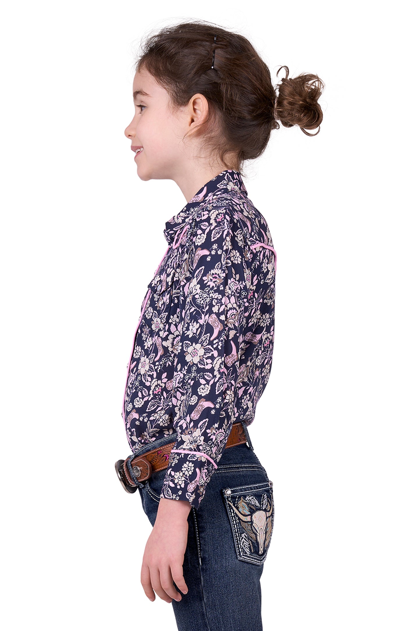Pure Western Girl’s Hannah Print Western Long Sleeve Shirt