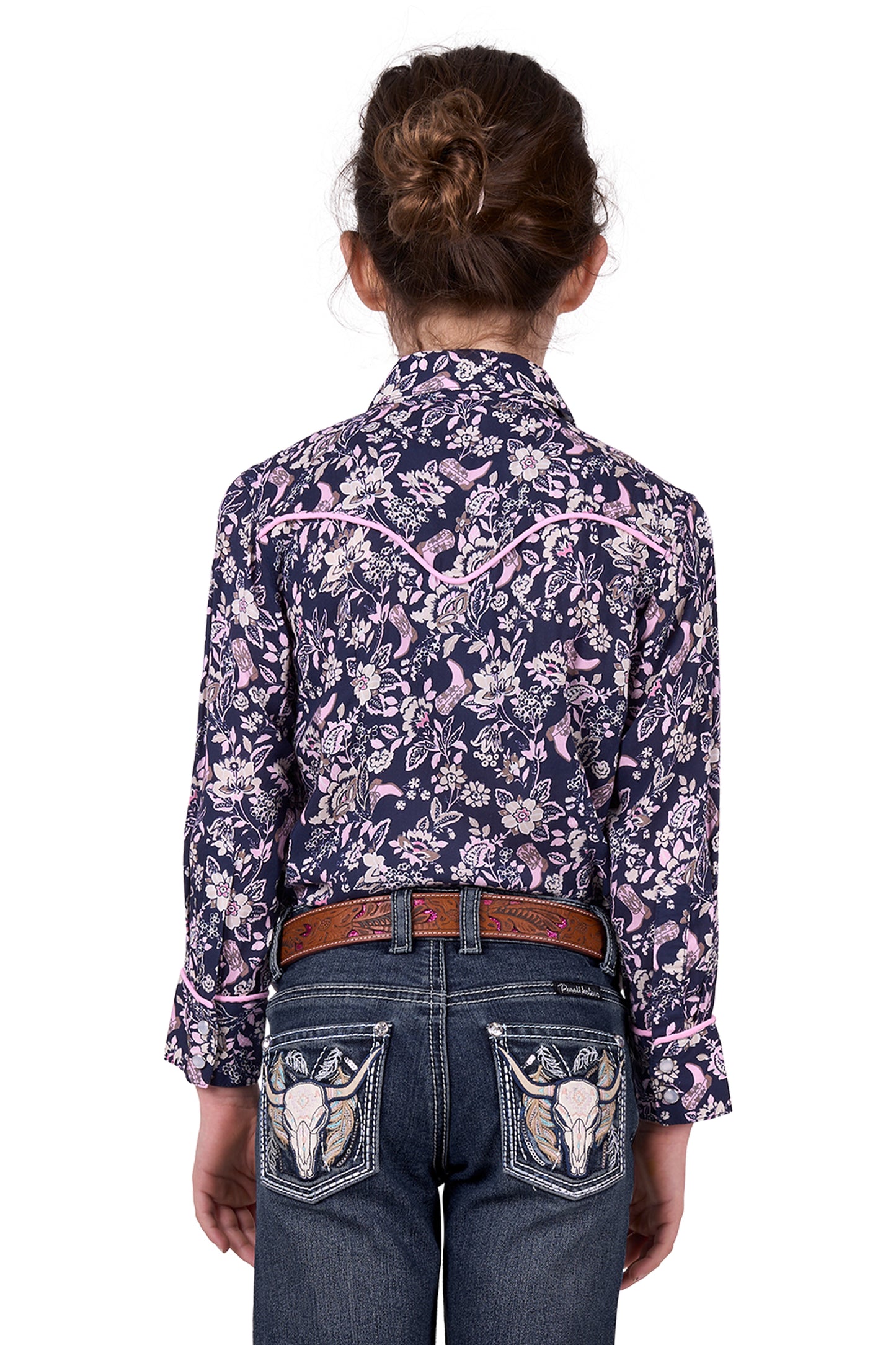Pure Western Girl’s Hannah Print Western Long Sleeve Shirt