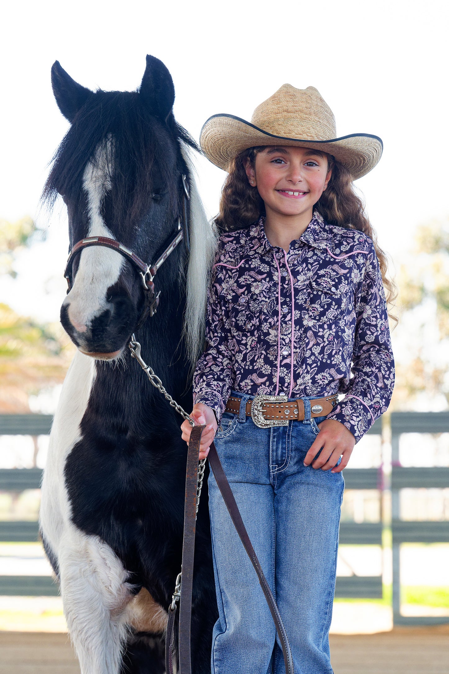 Pure Western Girl’s Hannah Print Western Long Sleeve Shirt