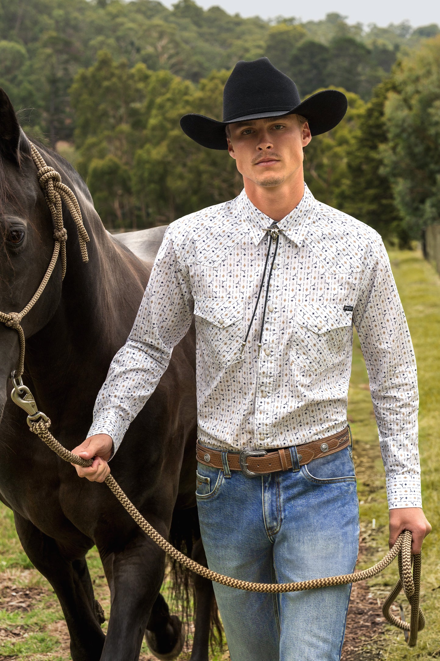 Pure Western Men’s Keith Print Western Long Sleeve Shirt