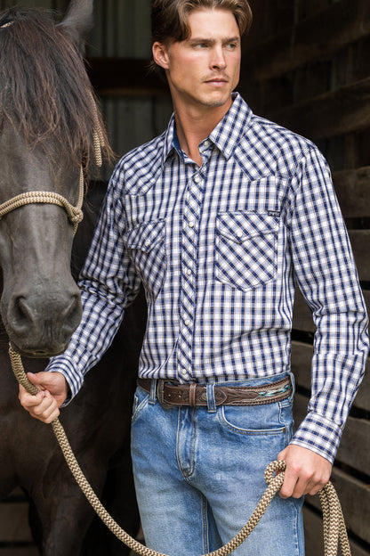 Pure Western Men’s George Check Western Long Sleeve Shirt