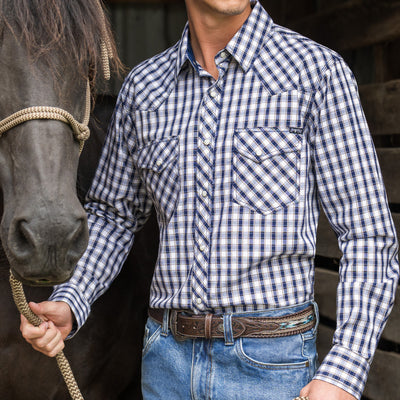Pure Western Men’s George Check Western Long Sleeve Shirt