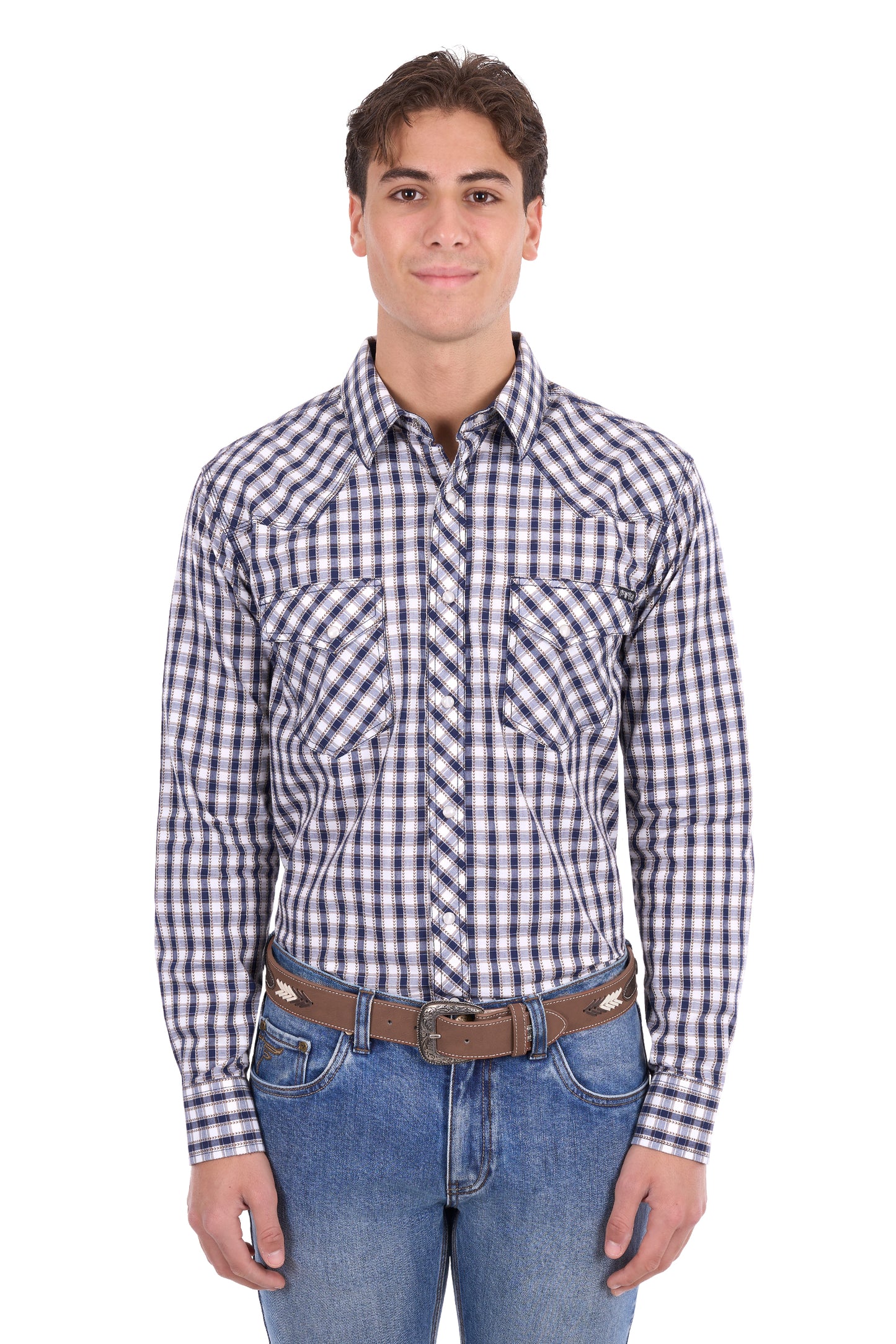 Pure Western Men’s George Check Western Long Sleeve Shirt
