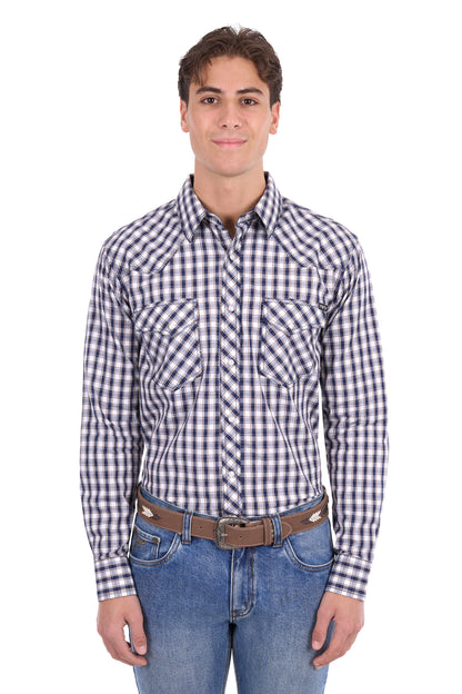 Pure Western Men’s George Check Western Long Sleeve Shirt