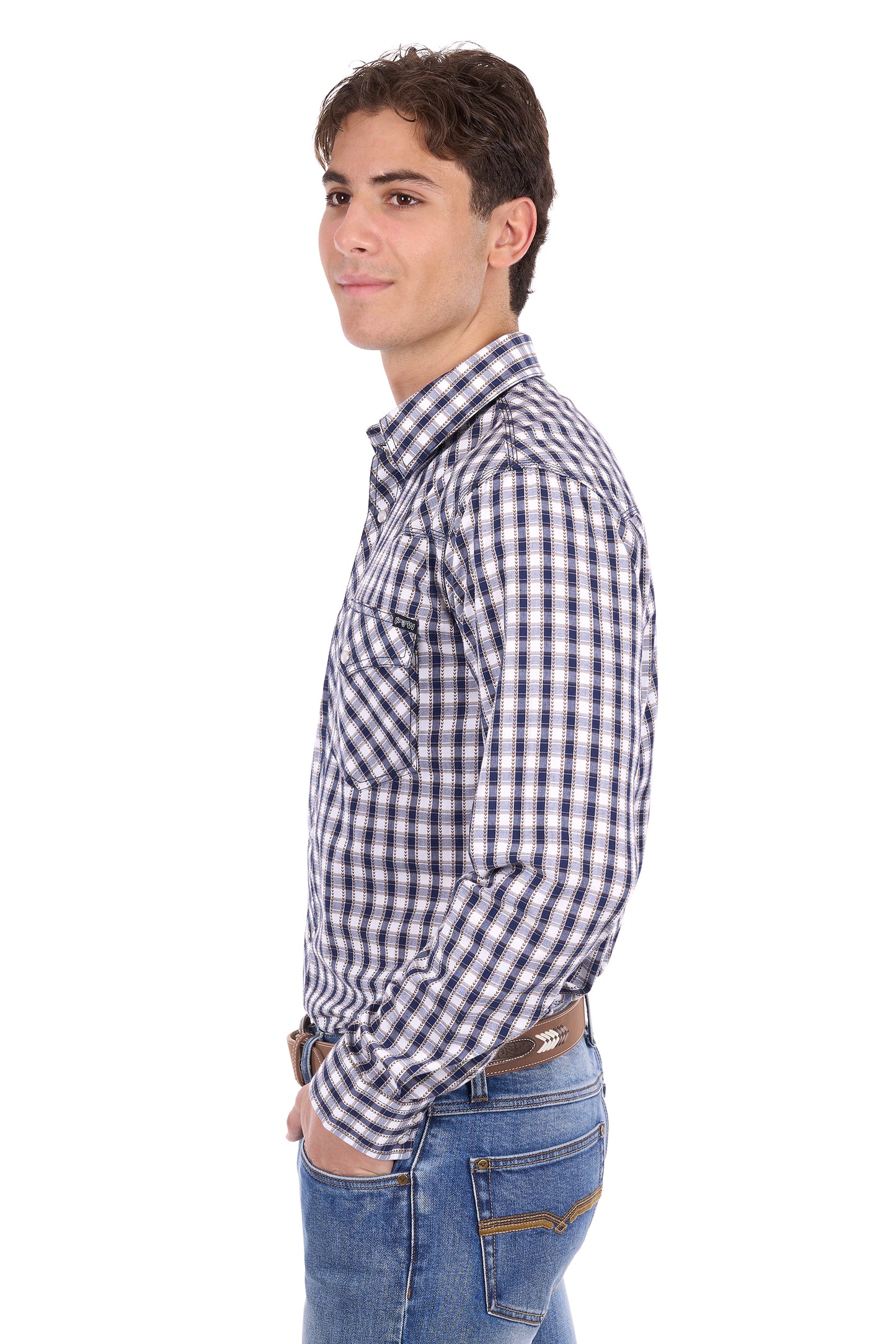 Pure Western Men’s George Check Western Long Sleeve Shirt