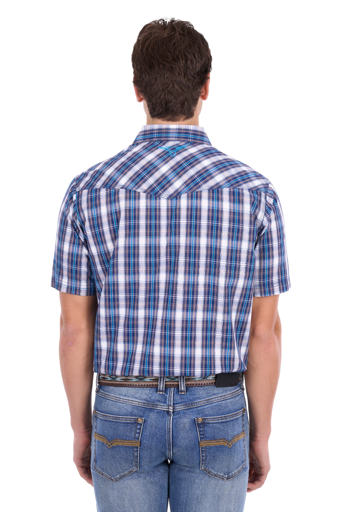 Pure Western Men’s Larry Check Western Short Sleeve Shirt