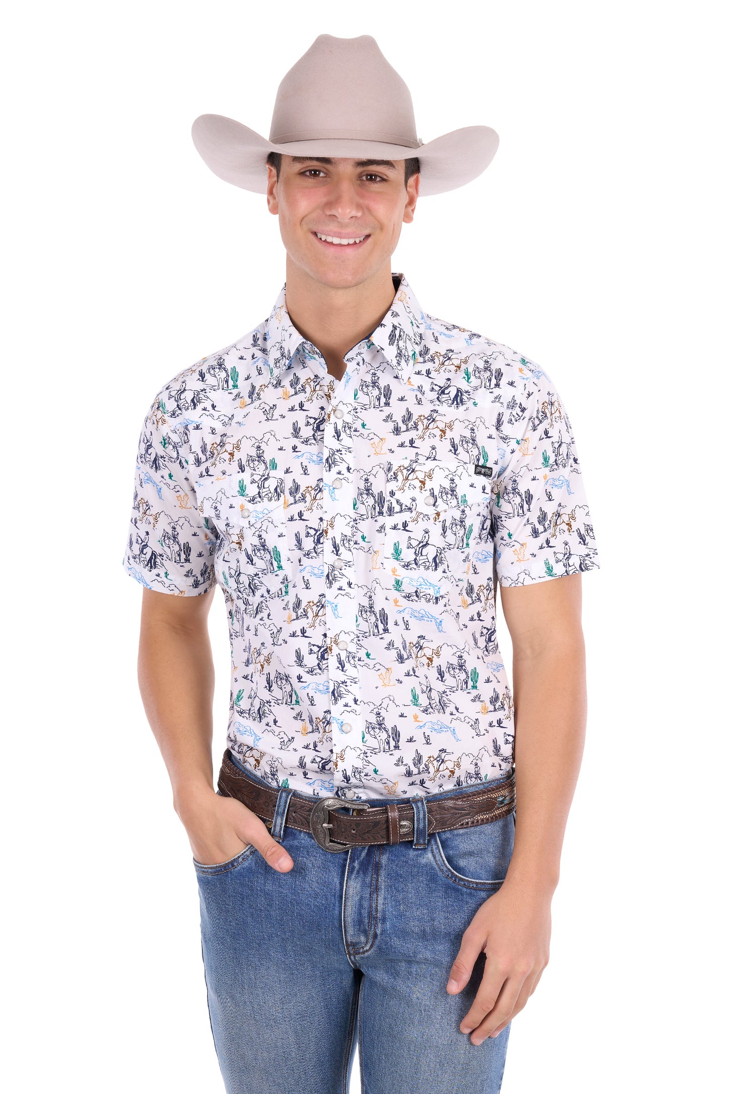 Pure Western Men’s Mike Print Western Short Sleeve Shirt