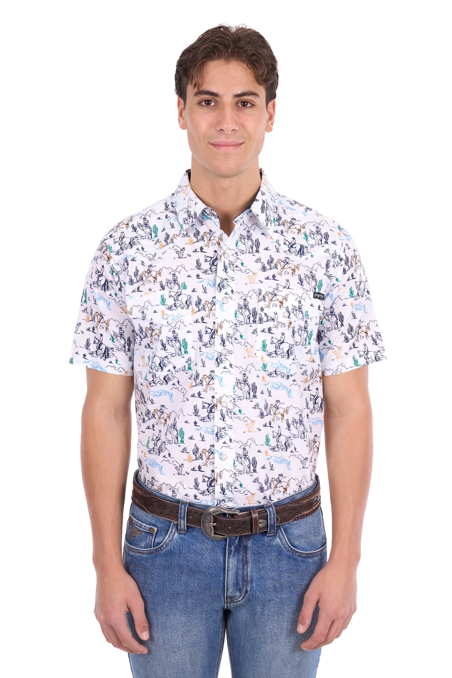 Pure Western Men’s Mike Print Western Short Sleeve Shirt