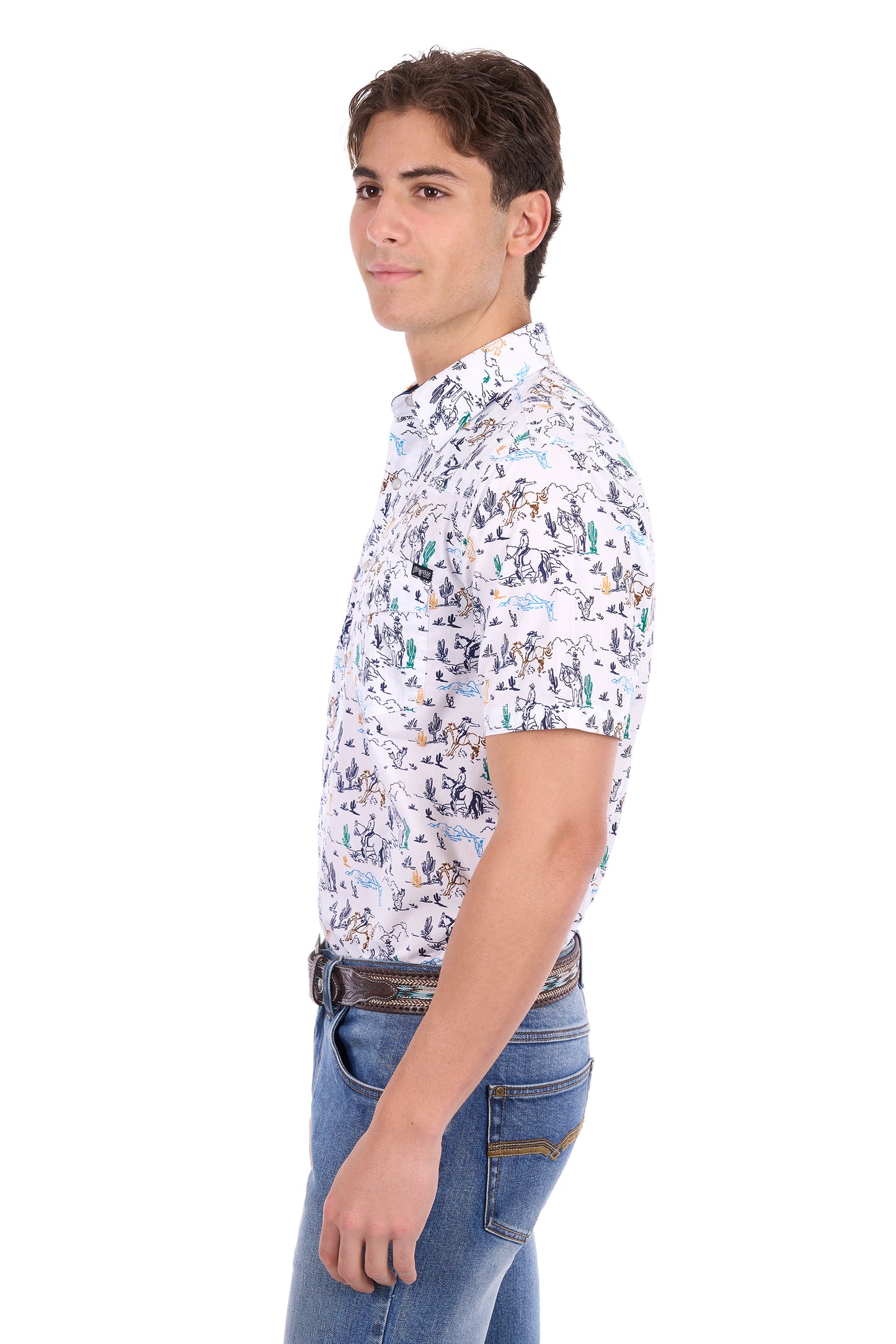 Pure Western Men’s Mike Print Western Short Sleeve Shirt