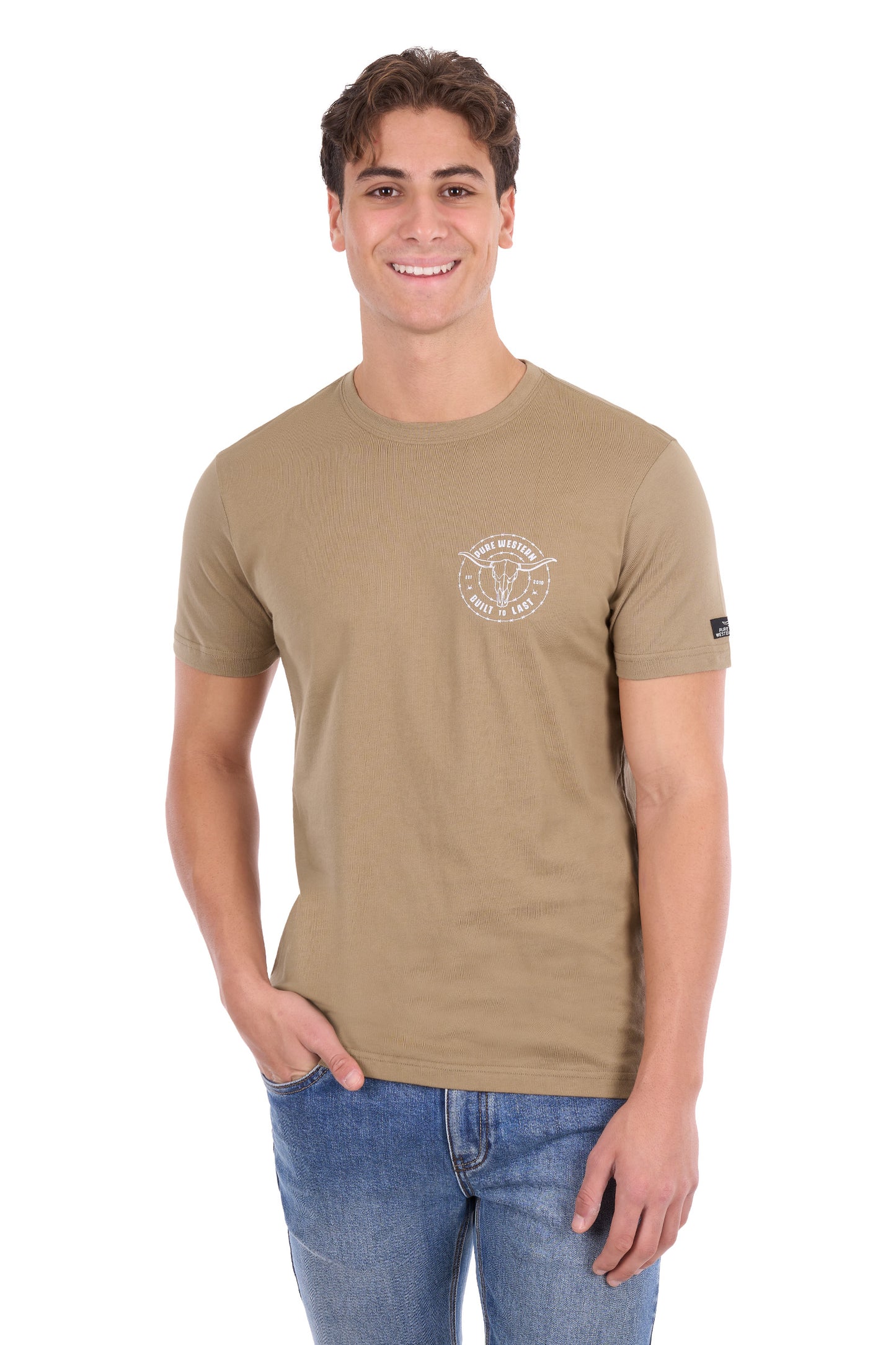 Pure Western Men’s Walker Short Sleeve Tee - Sand