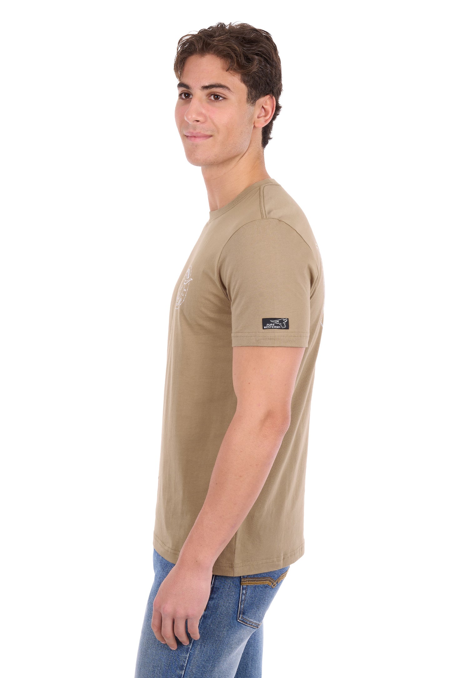 Pure Western Men’s Walker Short Sleeve Tee - Sand