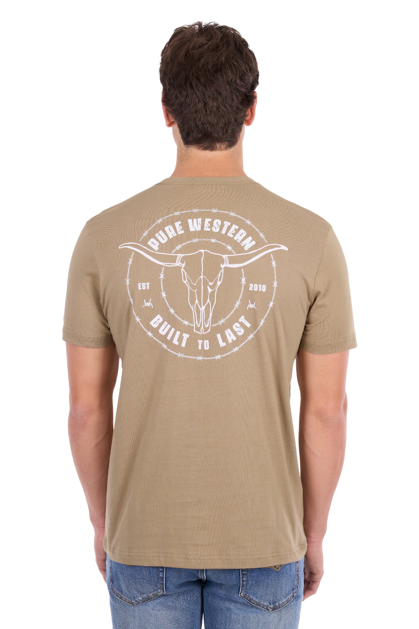 Pure Western Men’s Walker Short Sleeve Tee - Sand