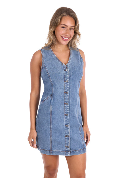 Pure Western Women’s Natasha Sleeveless Denim Dress