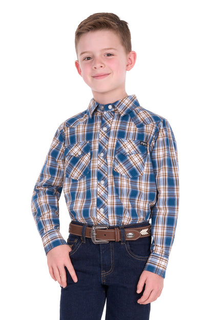 Pure Western Boy’s Todd Check Western Long Sleeve Shirt