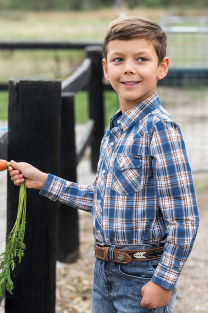 Pure Western Boy’s Todd Check Western Long Sleeve Shirt