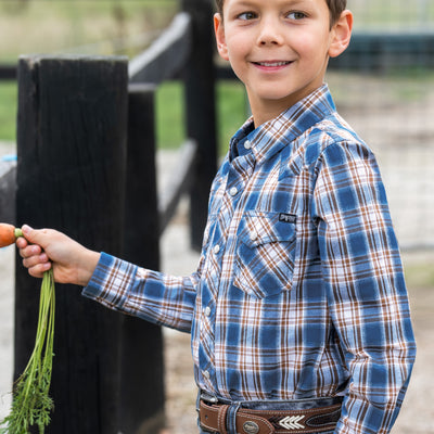 Pure Western Boy’s Todd Check Western Long Sleeve Shirt