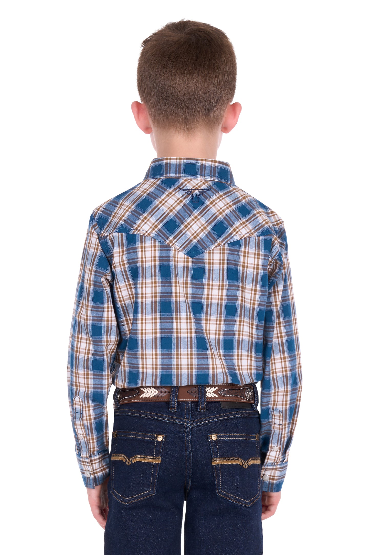 Pure Western Boy’s Todd Check Western Long Sleeve Shirt