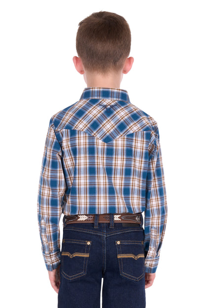 Pure Western Boy’s Todd Check Western Long Sleeve Shirt