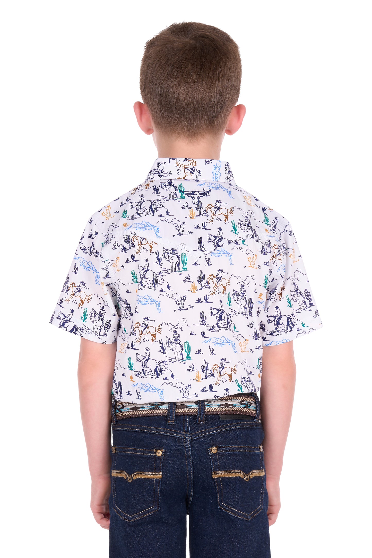 Pure Western Boy’s Mike Print Western Short Sleeve Shirt