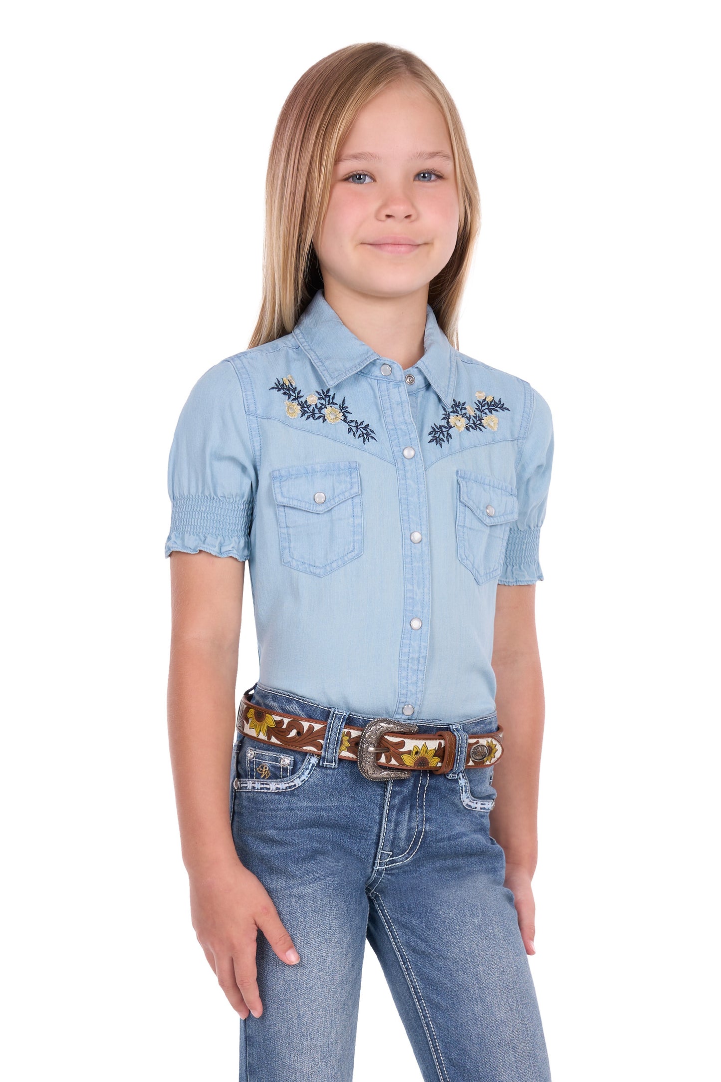 Pure Western Girl’s Martha Short Sleeve Shirt