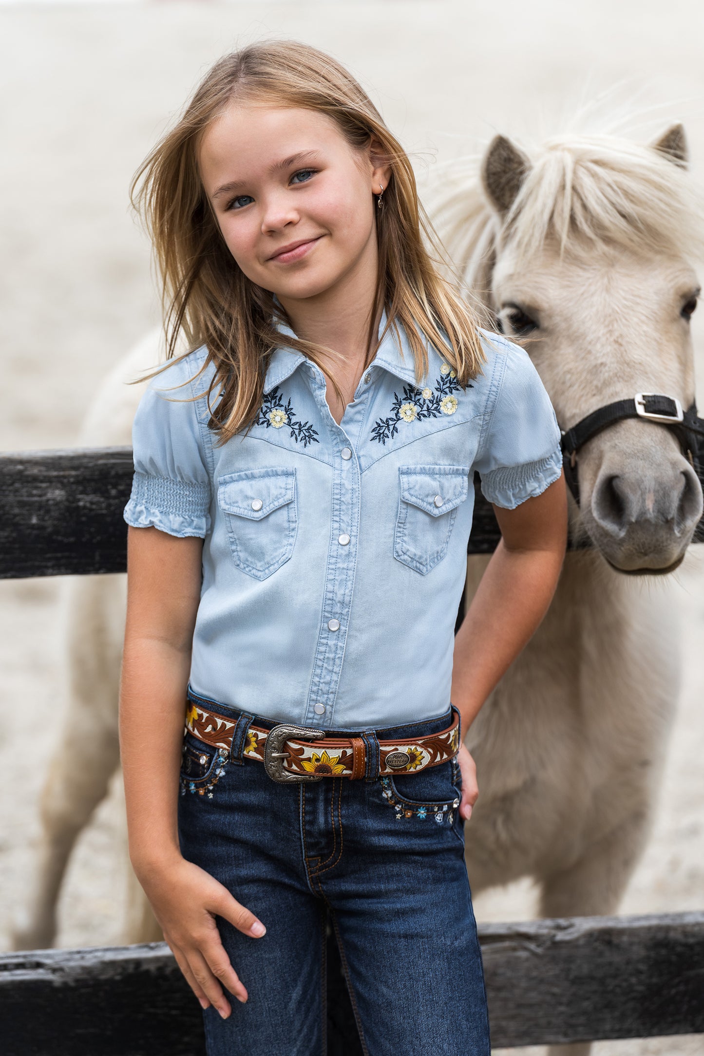 Pure Western Girl’s Martha Short Sleeve Shirt