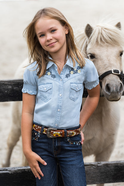 Pure Western Girl’s Martha Short Sleeve Shirt